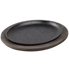 Lodge 530SIZZKIT1 10" x 7" Oval Pre-Seasoned Cast Iron Fajita Skillet