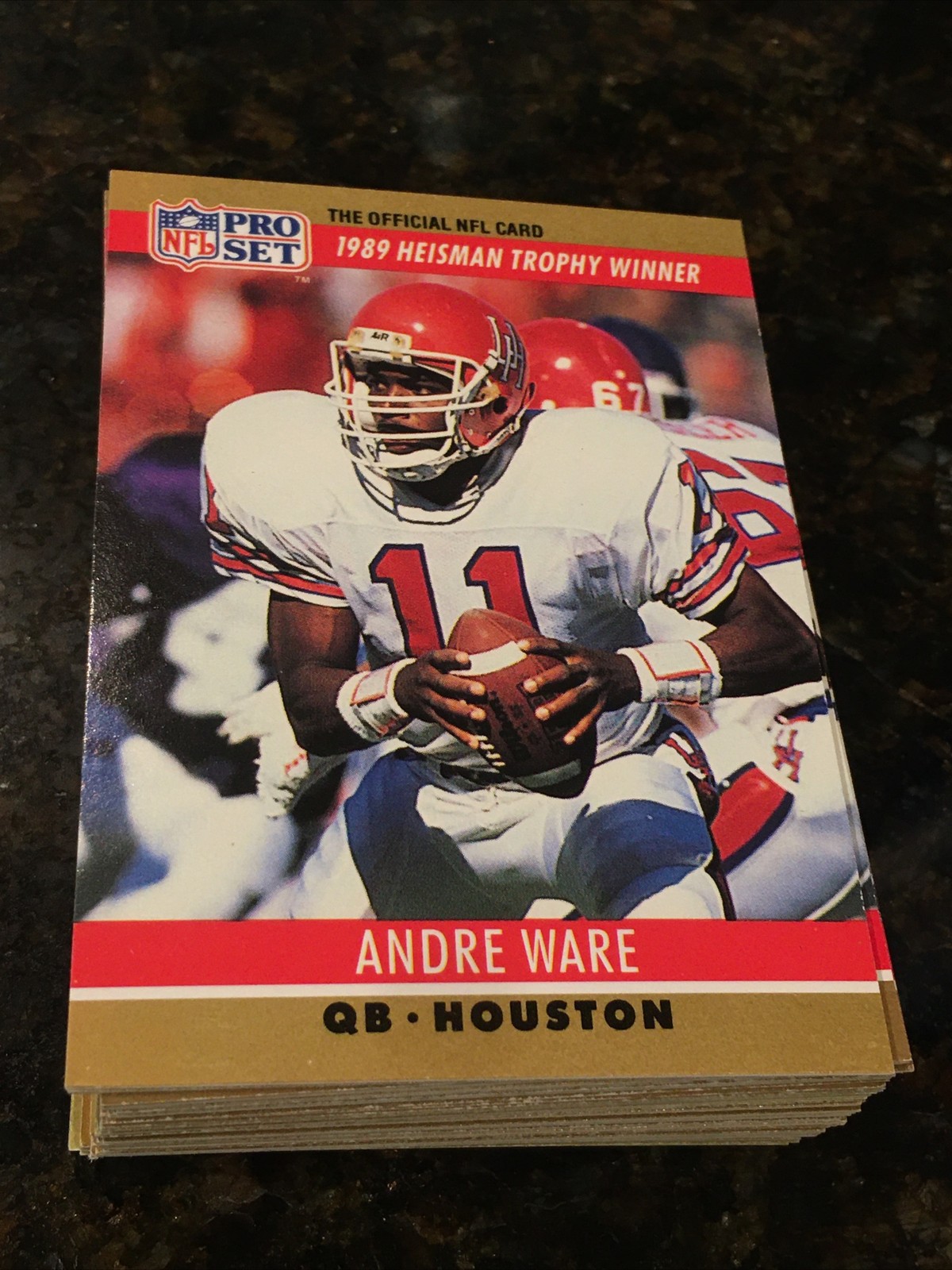1990 Pro Set Andre Ware Rookie Card #19 Houston Cougars Heisman Trophy Winner