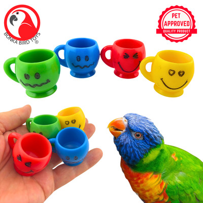 Bonka Bird Toys 2779 Pk4 Mini Smile Mugs Foot Talon Craft Part Parrot Cage Toys
