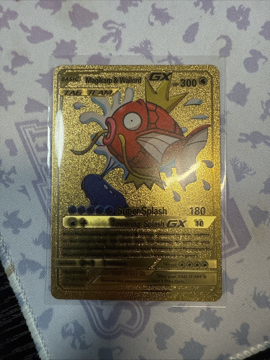 Magikarp Wailord Gx 161/181 Gold Foil Fan Art Pokemon Card | eBay