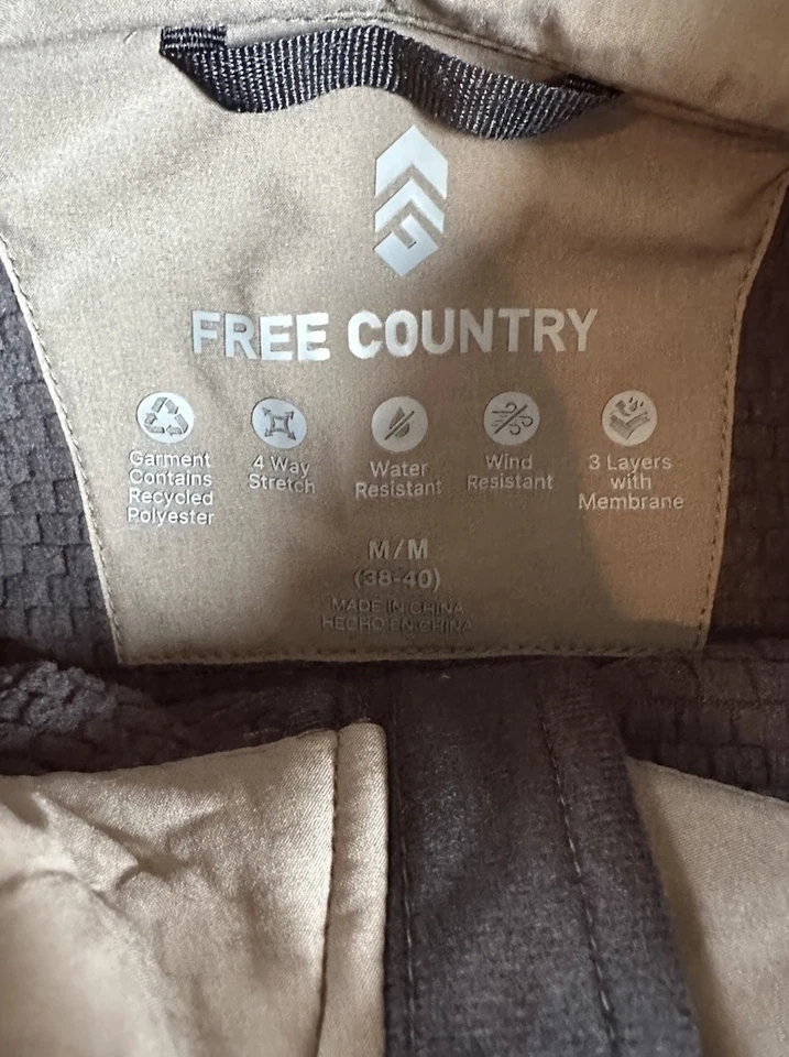 Free Country NWT Men’s Soft Shell Fleece Jacket Size M Tan HG - Image 4 of 4