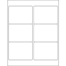 4 x 3" White Rectangle Laser Labels-6 Labels per Sheet-600 per Case