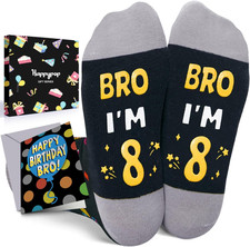 Birthday Gifts Ideas for Boys - Socks for Kids Girls Age 5-12 with Greeting Card