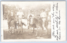 RPPC Colorado Manitou Springs Riding Donkeys c1907 Real Photo Postcard