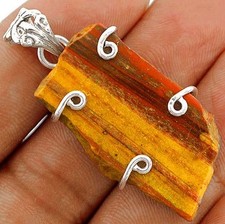 Natural Bumble Bee Slice 925 Sterling Silver Pendant Jewelry @15-4