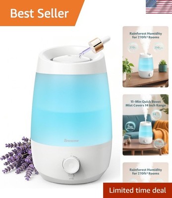 2.5L Top Fill Humidifier - Whisper-Quiet 25hrs Use, 7 LED Ambiance, Essential...