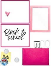 Magnetic Locker Accessories Kit - 5pcs With Mirror, Dry Erase Board, Pen Hold