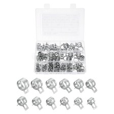 148pcs Spring Band Type Hose Clamps 6-25mm Silicone Vacuum Pipe Clip, Silver