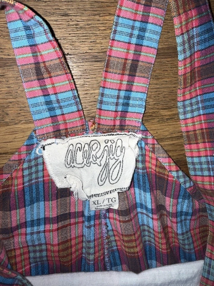 Ace & Jig сплетенный хлопок клетчатый широкие ноги комбинезон комбинезон XL шикарный на - Изображение 4 из 4