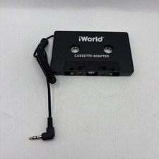iWorld Cassette Tape Adapter - Compatible with iPod, iPhone, MP3 Players - Black
