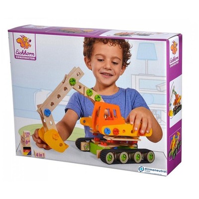Eichhorn Constructor Raupenbagger Konstruktions-Set Holzbausatz Holzspielzeug