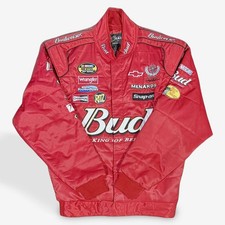 ??Vintage Nascar Chase Dale Earnhart Jr Bud King of Beers Racing Jacket Size Med