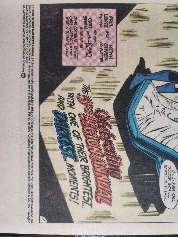 LEGION OF SUPER HEROES DC COMICS SPECIAL #1 ANNUAL #3 & 4 1985 LOT OF 3 FN ~ VF- - Image 4 of 4