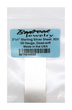 3"x1" Solid Sterling, .925 Silver Sheet, 16 to 30 Gauge Dead Soft, Made in US...