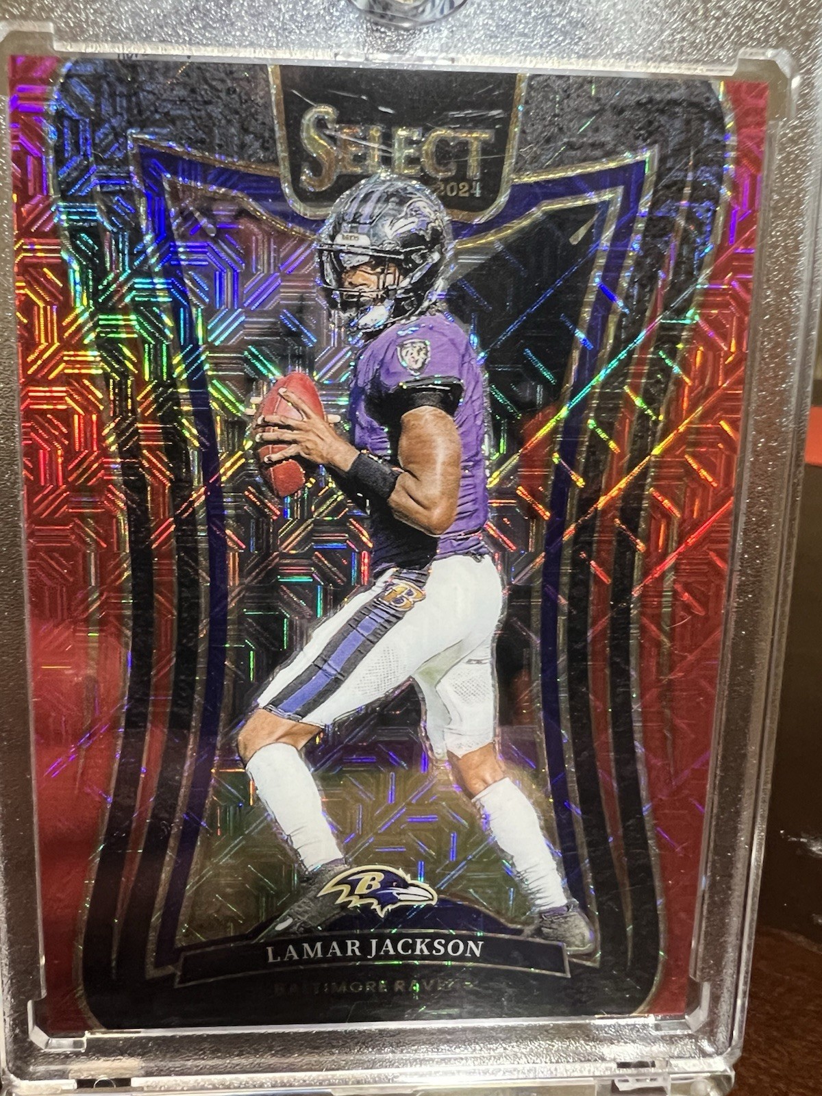2024 Panini Select - Suite Level Lamar Jackson #386 Red Disco Prizm /49