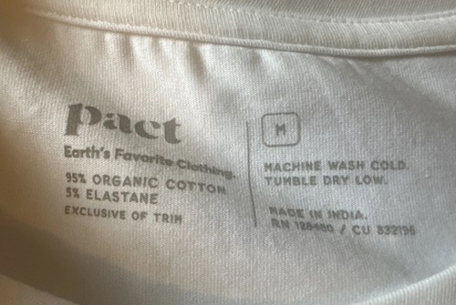 Pact Muscle Cool Stretch Tank White Organic Cotton Sustainable Size M Men’s - Picture 2 of 6
