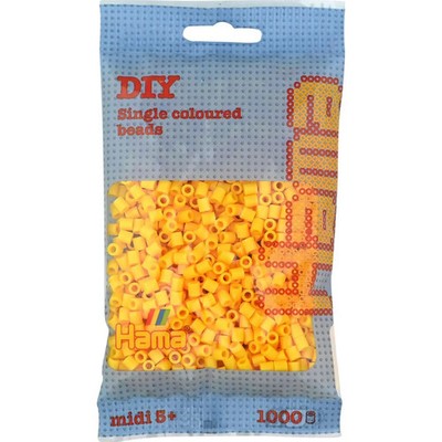 HAMA 207-03 Bügelperlen Midi, gelb, 1.000 Stück, ab 5 Jahren