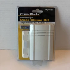 PowerWorks Wireless Plug-In Door Chime Kit 120VAC Plug In With 100ft Range New