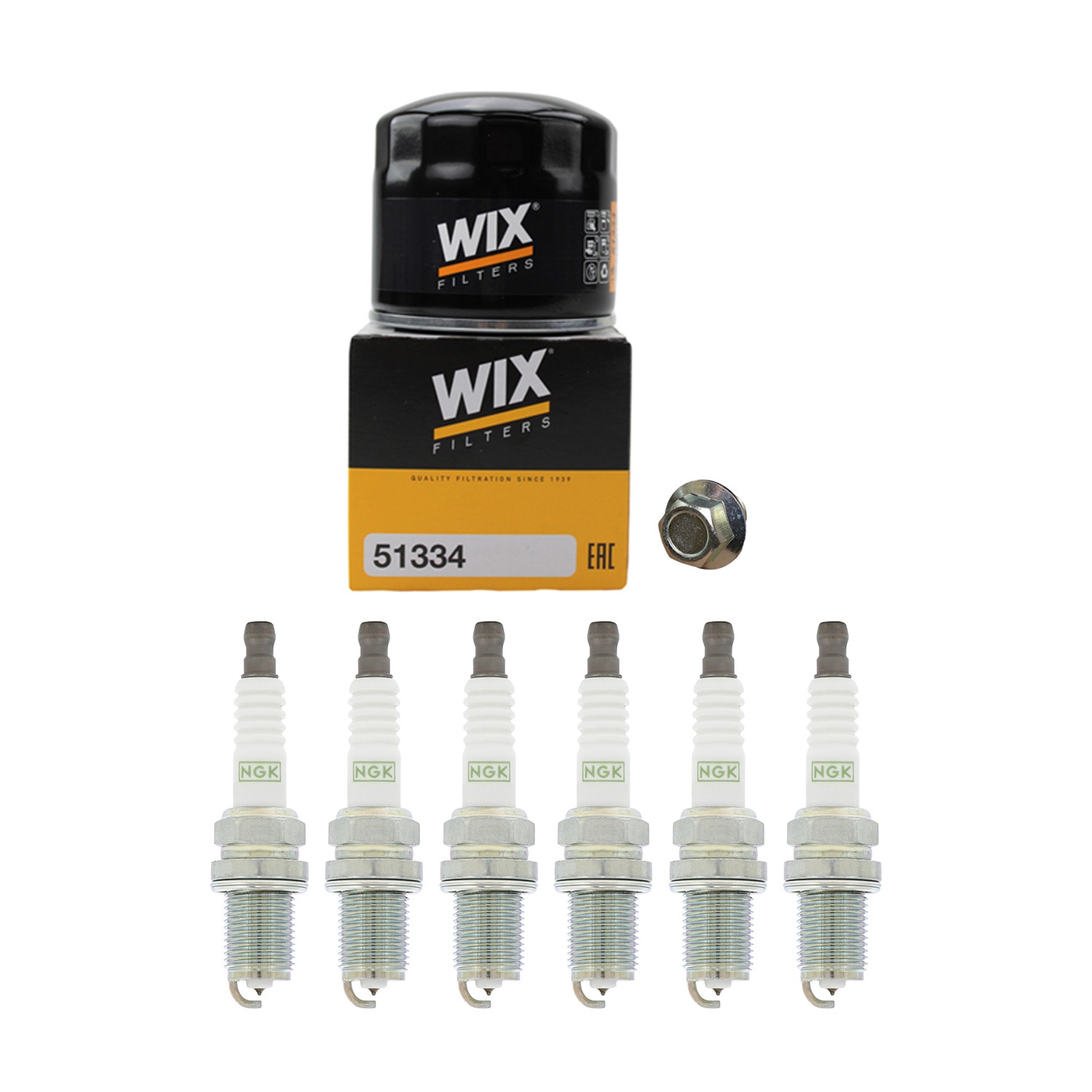 Wix Engine Oil Filter  NGK 6 Platinum Spark Plugs kit for Santa Fe Tucson Rodeo