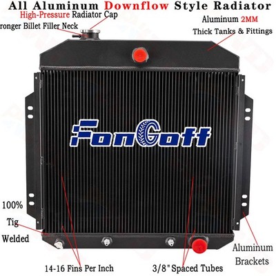 3 Row Radiator for 1957-1960 1958 1959 Ford F-100 Chevy Configuration 3.6L 4.8L