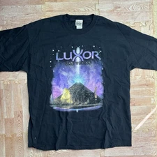Vintage Luxor Las Vegas T-Shirt XL Pyramid Casino Resort Black Graphic Tee 90s