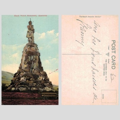 Vintage Postkarte - Black Watch Monument Aberfeldy Schottland UNBESPIELT