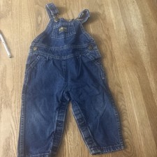 OshKosh B'gosh Dungarees Baby 18 Months Mid Wash Blue Denim Classic Bib Overalls