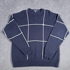 Nautica Sweater Mens Large Navy Blue L Knit Retro Y2K Crew Neck Grandpacore Vtg
