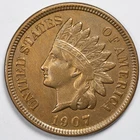 1907 Indian Head Penny Cent Extremely Fine (XF) (Cleaned)