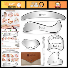 6-in-1 Stainless Steel Muscle Scraper Set for Body Massage  Sore Muscles, Gua S