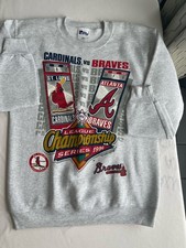 Vintage 1996 Pro Player MLB Cardinals vs Braves LCS Sweatshirt USA Youth 18/20