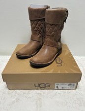 Ugg Australia Conor geölte braun Leder-Motorstiefel Damen Gr: 36