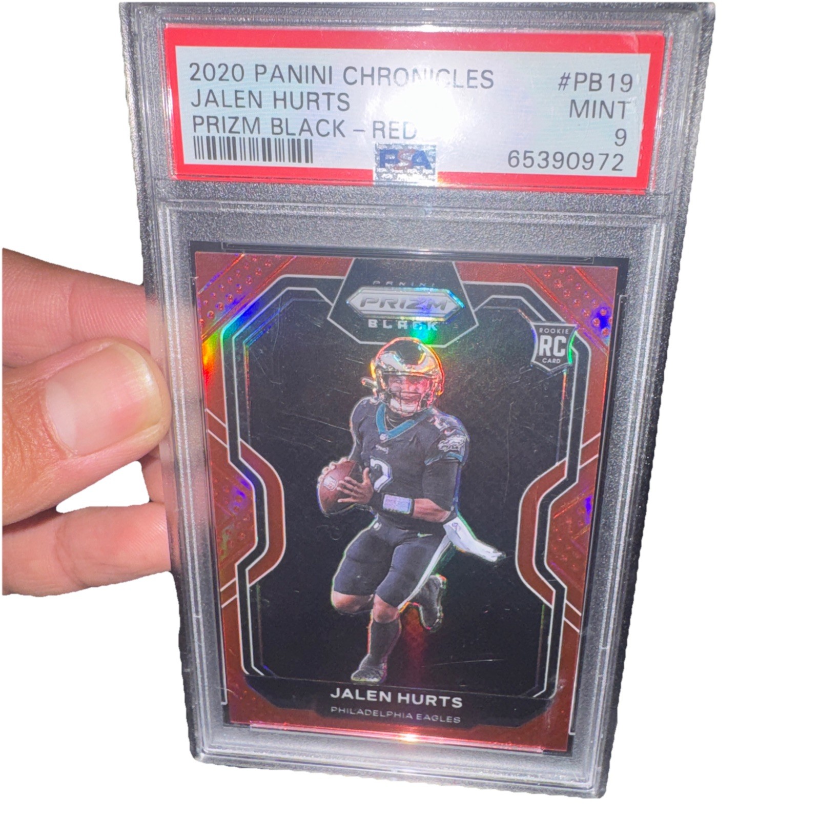 2020 Panini Chronicles - Prizm Black Red #PB-19 Jalen Hurts/99 (RC)