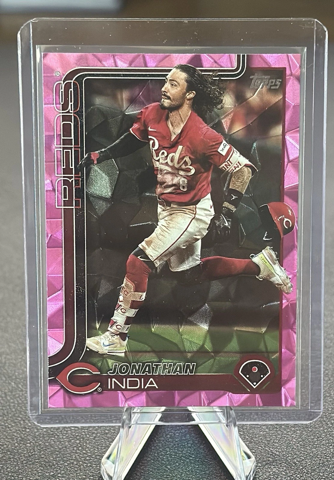 2025 Topps Series 1 - Jonathan India #102 Pink Diamante Foil Cincinnati Reds