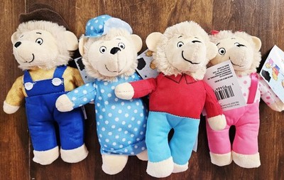 Set of 4: Berenstain Bears Family  Stuffed Plush Toys - Complete Set New w/ Tags