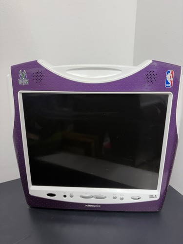 RARE Milwaukee Bucks Basketball NBA LCD 15" Purple TV By Hannspree Vintage