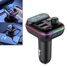 Samochodowy nadajnik FM USB QC3.0 Szybkie ładowanie PD20W Adapter audio do wyświetlacza napięcia