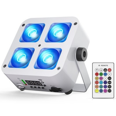 4*25W RGBWA UV 6-in-1 LED Par Light 5200mAh Battery Wireless DMX APP Wedding