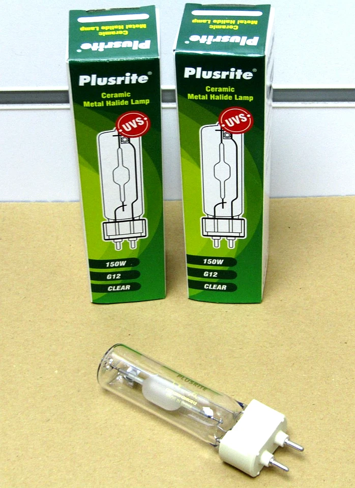 2 x Pack Plusrite Metal Halide Lamp 150 Watt Clear Light Bulb Lamp G12 - £9.99 - Image 2 of 4