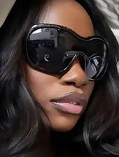 RARE EXOTIC DESIGNER SHIELD SUNGLASSES ✦ OVERSIZED FIT ✦ UV Protection