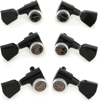 Gotoh SG301-04 MG-T Locking Tuners - 3+3 Black, Keystone Buttons