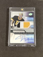 2021-22 UD Premier Hockey Jeremy Swayman Rookie 3 Color Patch Autograph #29/99