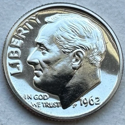1962 Roosevelt Proof Dime 10c Coin ~ 90% Silver - INV#8891