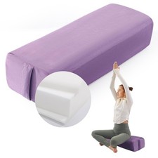 Yoga Bolster Pillow, Triple-Layer Sponge Rectangular Yoga Bolster with Carry ...