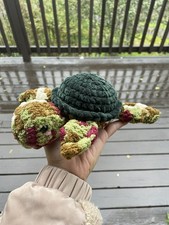 Soft Yarn Handmade Crochet Amigurumi Plushie Green Turtle Stuffed Animal 8.5