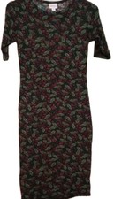 LuLaRoe JULIA Size XXS Green Holly Leaves And Berries