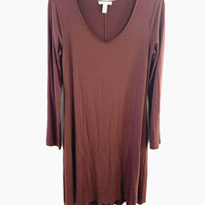 Daily Ritual Dress Womens Size Small Rust Brown Rayon Knit Knee Length