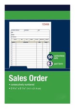 Triplicate Sales Order Book, Carbonless, 50 S...