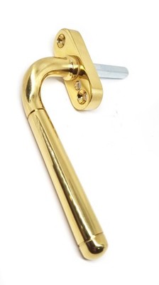 Carlisle Messing - gekröpfter Espagnolette Griff V1008 - Linkshand - Messing poliert