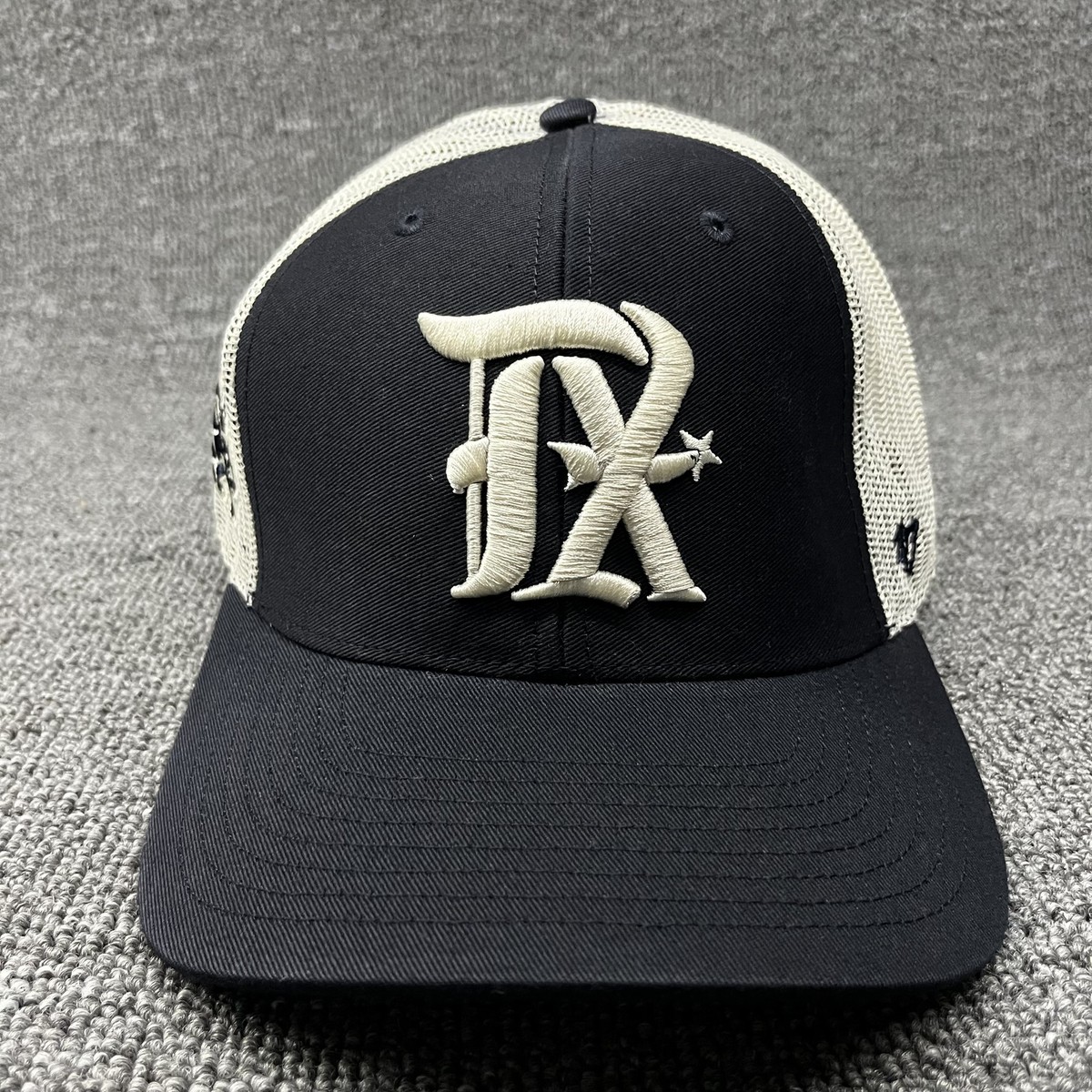 '47 Brand TX Texas Logo Trucker Hat Black Cream Mesh Snapback Cap